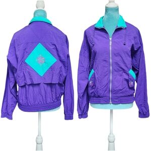 Vintage Y2K Puma Windbreaker Women's Colorblock Embroidered Jacket Small